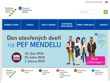 Tablet Screenshot of pef.mendelu.cz